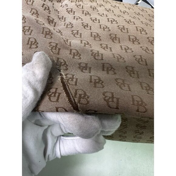 Vintage Dooney & Bourke Tan Signature Canvas Leather Monogram Shoulder Bag Purse - Picture 6 of 12